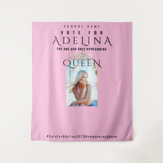 Stemming Homecoming Queen Pink HOCO Foto Achtergro Wandkleed (Voorkant)