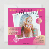 Stemming Homecoming Queen Pink Instagram Sjabloon  Kaart (Voorkant)