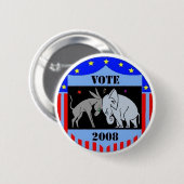 STEMMING IN 2008 SQUARE BUTTON DEMOCRAT REPUBLICAN (Voorkant /achterkant)