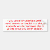 Stemming in 2012 bumpersticker (Voorkant)