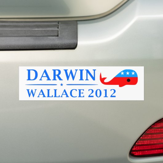 Stemming in 2012: Darwin & Wallace Bumpersticker (Op auto)