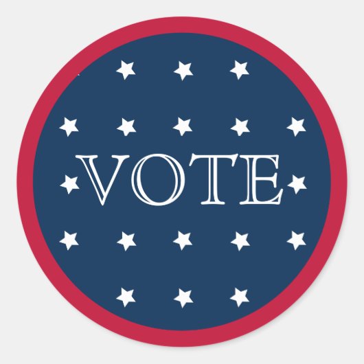 Stemming in 2020: Elegant Red White en Blue Ronde Sticker (Voorkant)