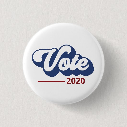 Stemming in 2020: Retro Red & Blue Button (Voorkant)