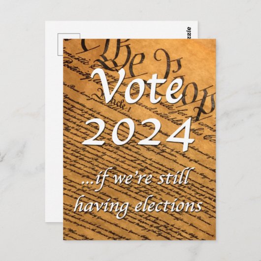 Stemming in 2024 als er nog verkiezingen zijn briefkaart (Voorkant / Achterkant)