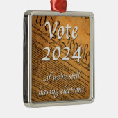 Stemming in 2024 als er nog verkiezingen zijn metalen ornament (Rechts)