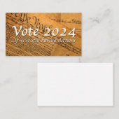 Stemming in 2024 als er nog verkiezingen zijn visitekaartje (Voorkant / Achterkant)