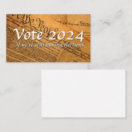 Stemming in 2024 als er nog verkiezingen zijn visitekaartje (Voorkant / Achterkant)