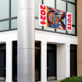 Stemming in 2024: presidentsverkiezingen spandoek (Buitenkant Gebouw)