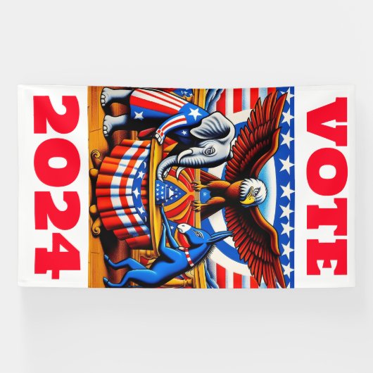 Stemming in 2024: presidentsverkiezingen spandoek (Horizontaal)