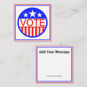 Stemming in Amerika Vierkante Visitekaartje (Voorkant / Achterkant)