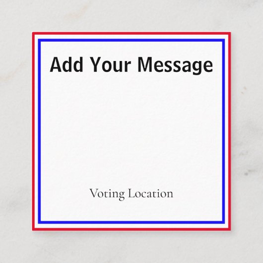 Stemming in Amerika Vierkante Visitekaartje (Achterkant)