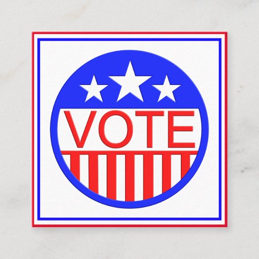 Stemming in Amerika Vierkante Visitekaartje (Voorkant)