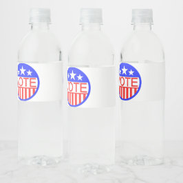 Stemming in Amerika Waterfles Etiket