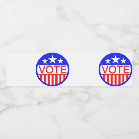 Stemming in Amerika Waterfles Etiket (Enkel label)