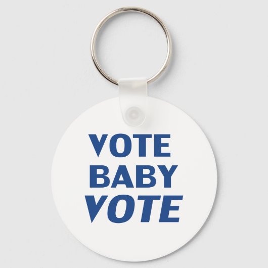 Stemming in Baby: blauw wit Sleutelhanger (Voorkant)