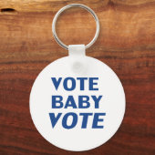 Stemming in Baby: blauw wit Sleutelhanger (Voorkant)