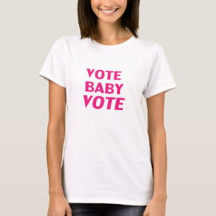 Stemming in baby: hete roze magenta typografie mod t-shirt