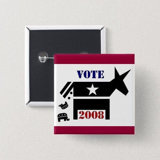 STEMMING IN BUTTON 2008 (Voorkant /achterkant)