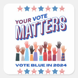 Stemming in commissie: 20-24 vierkante sticker