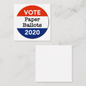 Stemming in commissie: met algemene stemmen aangen vierkante visitekaartje (Voorkant / Achterkant)