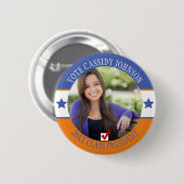 Stemming in het bemiddelingsorgaan Blauwe en Oranj Ronde Button 5,7 Cm (Voorkant /achterkant)