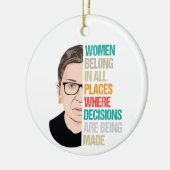 Stemming in het Hooggerechtshof, Ruth Bader Ginsbu Keramisch Ornament (Links)