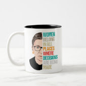 Stemming in het Hooggerechtshof, Ruth Bader Ginsbu Tweekleurige Koffiemok (Links)