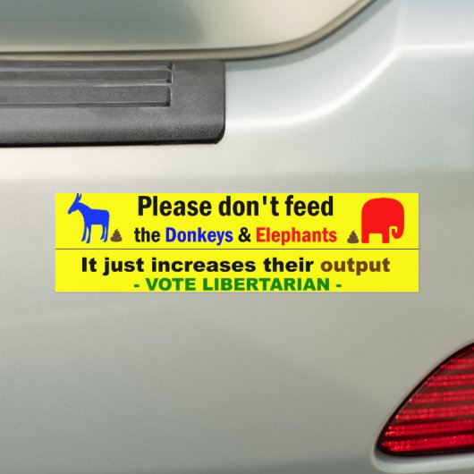 Stemming in Libertarian Bumpersticker (Op auto)