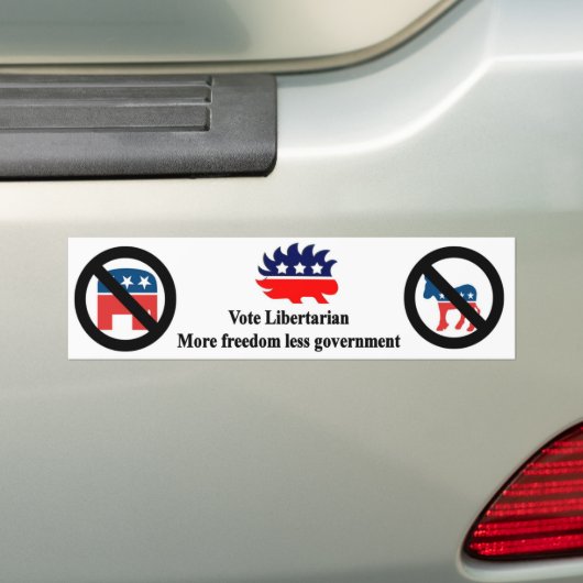 Stemming in Libertarian Bumpersticker (Op auto)