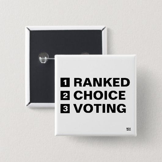 Stemming in volgorde 123 vierkante button 5,1 cm (Voorkant /achterkant)