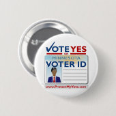 Stemming ja bij kiezersidentiteitskaart ronde button 5,7 cm (Voorkant /achterkant)