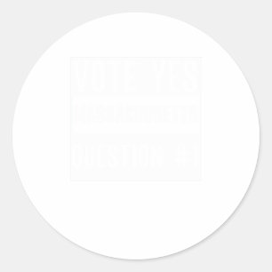 Stemming ja over vraag 1 Massachusetts Ronde Sticker