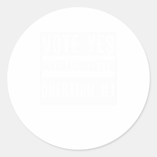 Stemming ja over vraag 1 Massachusetts Ronde Sticker (Voorkant)
