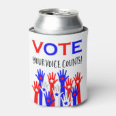 Stemming! Je stem telt! Patriottische handen Blikjeskoeler (Blikje Voorkant)