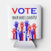 Stemming! Je stem telt! Patriottische handen Blikjeskoeler (Achterkant)