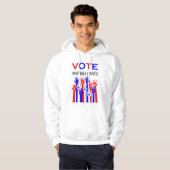 Stemming! Je stem telt! Patriottische handen Hoodie (Voorkant volledig)