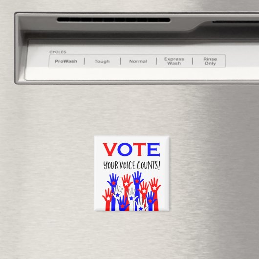 Stemming! Je stem telt! Patriottische handen Magneet (Insitu (Vaatwasser))