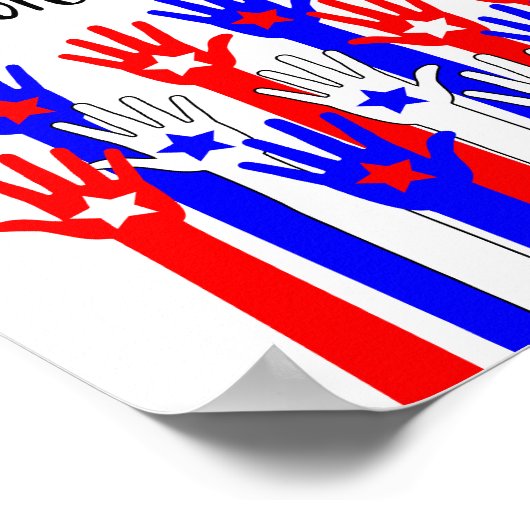 Stemming! Je stem telt! Patriottische handen Poster (Hoek)