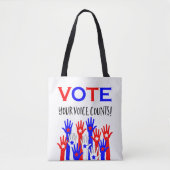 Stemming! Je stem telt! Patriottische handen Tote Bag (Voorkant)