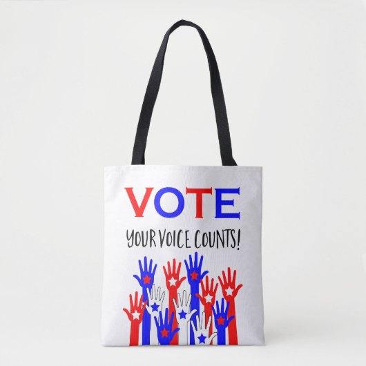 Stemming! Je stem telt! Patriottische handen Tote Bag (Voorkant)