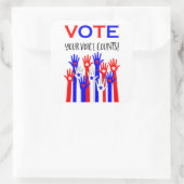 Stemming! Je stem telt! Vierkante Sticker (Tas)