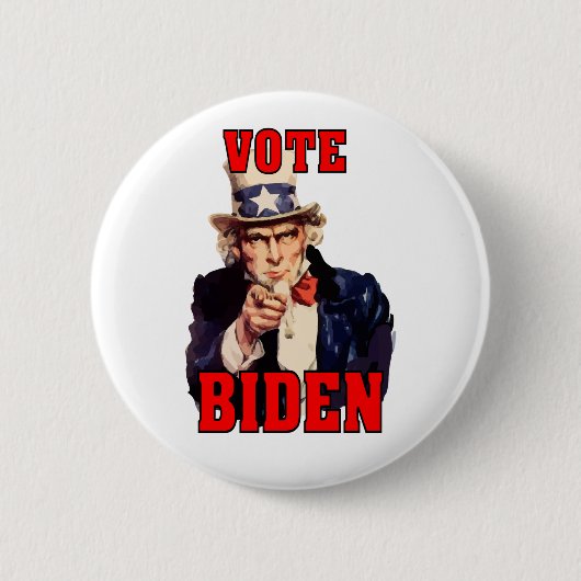 Stemming: Joe Biden oom Sam 2024 Ronde Button 5,7 Cm (Voorkant)