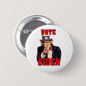 Stemming: Joe Biden oom Sam 2024 Ronde Button 5,7 Cm (Voorkant /achterkant)