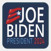 Stemming Joe Biden President 2024 Vierkante Sticker (Voorkant)