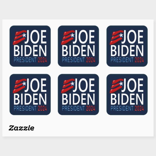 Stemming Joe Biden President 2024 Vierkante Sticker (Vel)