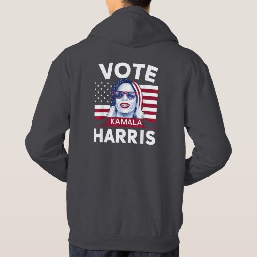 Stemming Kamala Harris 2024 President USA Flag Hoodie (Achterkant)