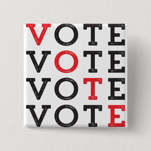 STEMMING - knop Vierkant Vierkante Button 5,1 Cm (Voorkant)