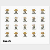 Stemming Laden Even Geduld Grappige Panda Mascotte Ronde Sticker (Vel)