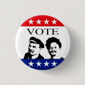 Stemming Lenin en Trotsky Ronde Button 3,2 Cm (Voorkant)