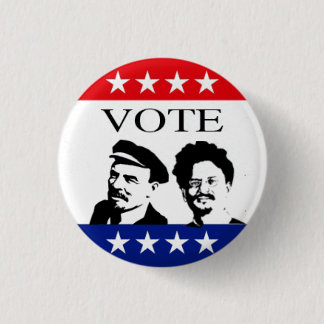 Stemming Lenin en Trotsky Ronde Button 3,2 Cm